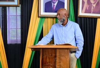 Rural Agricultural Development Authority (RADA) St. Thomas Parish Manager, Errard Stephenson, speaks at the monthly meeting of the St. Thomas Municipal Corporation, on June 12.