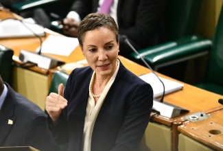 Minister of Foreign Affairs and Foreign Trade, Senator the Hon. Kamina Johnson Smith, speaks in the Senate on Friday (June 27).
