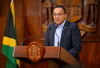 Minister of Health and Wellness, Dr. the Hon. Christopher Tufton, addresses Wednesday’s (June 11) post-Cabinet press briefing at Jamaica House. 