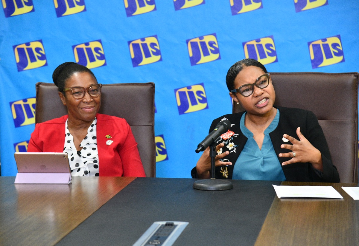 JANAAC Global Accreditation’s Acting Chief Executive Officer, Dr. Yvette Castell (left), and Acting Senior Director for Accreditation, Training and Quality, Gabrielle Andrade-Bell, participate in a recent Jamaica Information Service (JIS) Think Tank.

