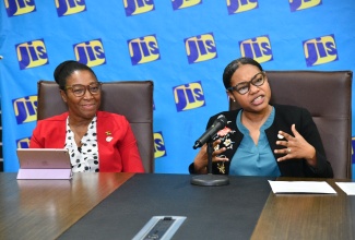 JANAAC Global Accreditation’s Acting Chief Executive Officer, Dr. Yvette Castell (left), and Acting Senior Director for Accreditation, Training and Quality, Gabrielle Andrade-Bell, participate in a recent Jamaica Information Service (JIS) Think Tank.


