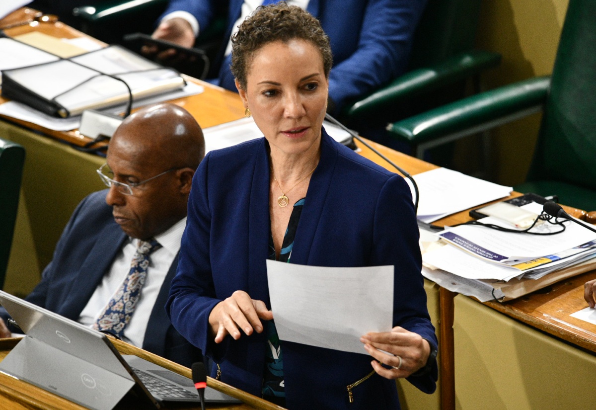 Minister of Foreign Affairs and Foreign Trade, Senator the Hon. Kamina Johnson Smith, addresses today’s (June 20) sitting of the Senate.
