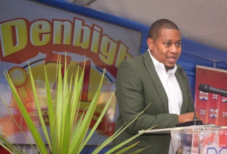 Minister of Agriculture, Fisheries and Mining, Hon. Floyd Green, delivers the main address at the launch of the 2025 staging of the Denbigh Agricultural, Industrial and Food Show held on the Lawns of Hi-Pro in White Marl, St. Catherine, on Wednesday (June 18). The three-day event, under the theme ‘A New Era: Overcoming Challenges, Building Resilience, Securing Our Future’, will be held from August 1-3 at the Denbigh Showground in May Pen, Clarendon.