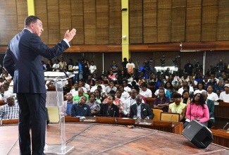 Prime Minister, Dr. the Most Hon. Andrew Holness, addresses the launch of the Youth Summer Employment Programme, at the Jamaica Conference Centre in downtown Kingston, on June 17.