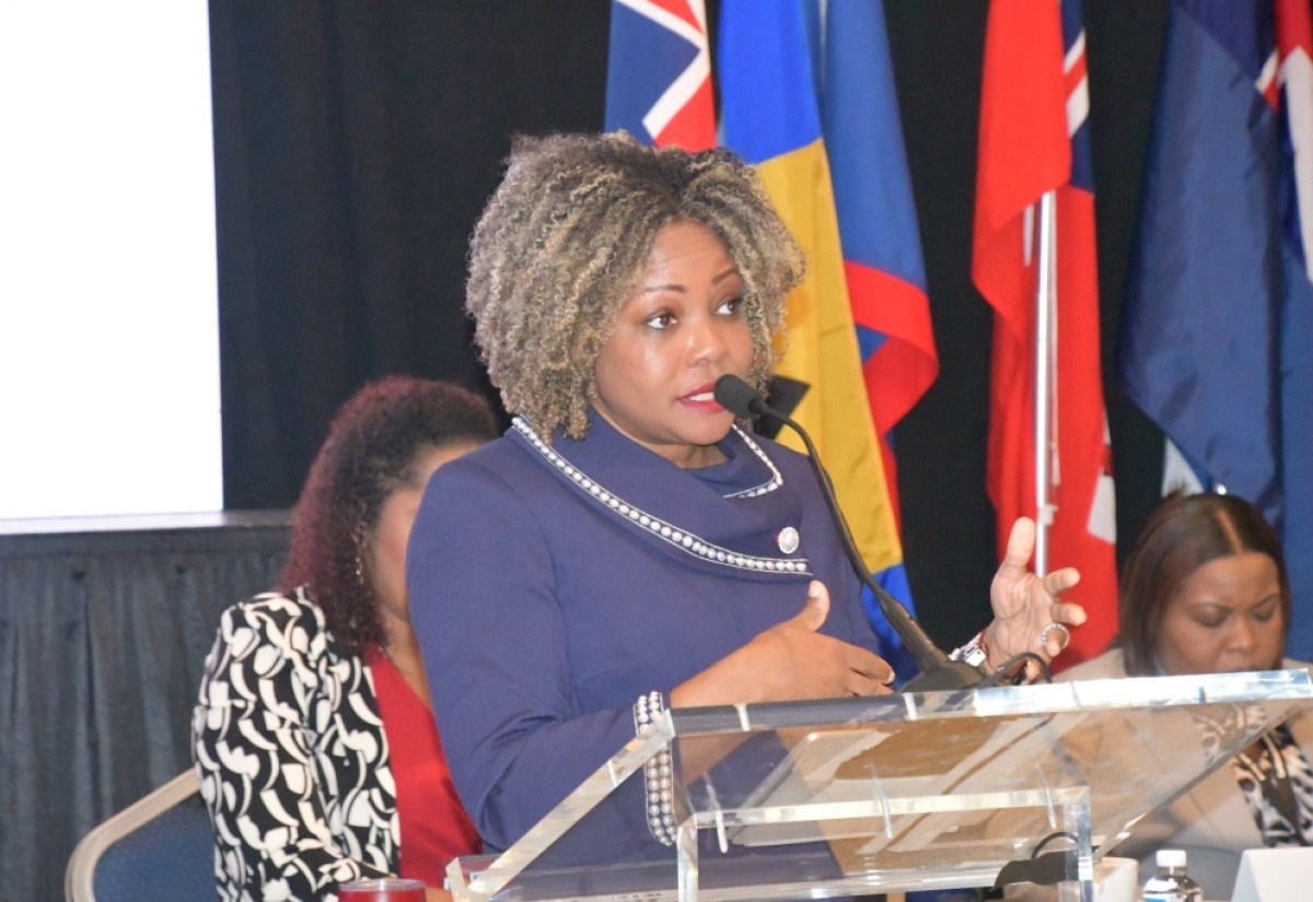 Minister of Education Skills, Youth and Information, Senator Dr. the Hon. Dana Morris Dixon. 