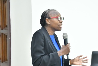 Medical Officer of Health for Westmoreland, Dr. Marcia Graham, speaks at the monthly meeting of the Westmoreland Municipal Corporation, in Savanna-la-Mar, on July 10. 
