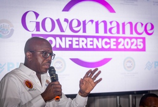 Minister of Labour and Social Security, Hon. Pearnel Charles Jr., addresses the Social Development Commission (SDC) and the Planning Institute of Jamaica (PIOJ) governance conference held at the Wembley Centre of Excellence in Hayes, Clarendon, on July 22.

