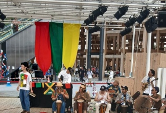 A Japanese group performs at the International Reggae Day event, held at Expo 2025 Osaka, Kansai, Japan, on July 1.

