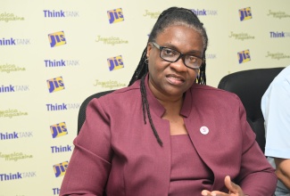 Regional Priority Non-Communicable Diseases/Family Health Coordinator at Western Regional Health Authority (WRHA), Dr. Marcia Johnson Campbell, addresses a Jamaica Information Service (JIS) Think Tank, held at the agency’s Montego Bay Regional Office, on Monday, July 14.


