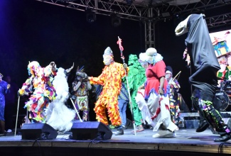 The Kaya Jonkonnu Band performs during the 28th staging of the Emancipation Jubilee at Seville Heritage Park in St. Ann from July 31 to Emancipation Day, Thursday, August 1, 2024.