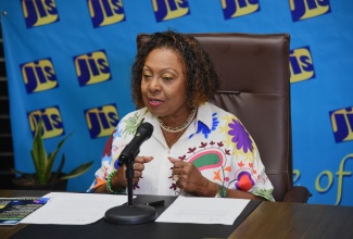 Minister of Culture, Gender, Entertainment and Sport, Hon. Olivia Grange, speaks during a Jamaica Information Service (JIS) ‘Think Tank’ on Thursday (July 24).

