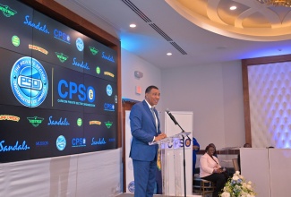 Jamaica's Prime Minister and Chair of CARICOM, Dr. the Most Hon. Andrew Holness, addresses the CARICOM Business Forum Breakfast held at Sandals Montego Bay in St. James on Tuesday (July 8). The forum formed part of the 49th Regular Meeting of the Conference of Heads of Government of CARICOM being held in the parish from July 6 to 8.