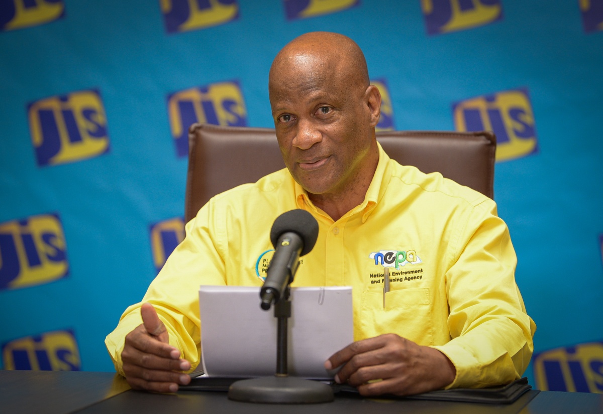 Director for Environmental Management and Conservation at the National Environment and Planning Agency (NEPA), Anthony McKenzie, addresses a recent JIS Think Tank.

