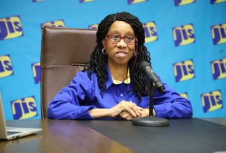 Chief Corporate Communications Officer at Tax Administration Jamaica, Meris Haughton, speaks at a JIS Think Tank on July 18 about the rollout of the new electronic Motor Vehicle Registration and Fitness Certificates on July 21.