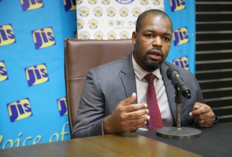 Research Officer at the Council of Community Colleges of Jamaica (CCCJ), Lance Scott, speaks during a recent Jamaica Information Service (JIS) ‘Think Tank’. 

