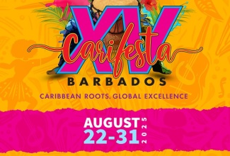 Flyer for the CARIFESTA VX to be held in Barbados.

