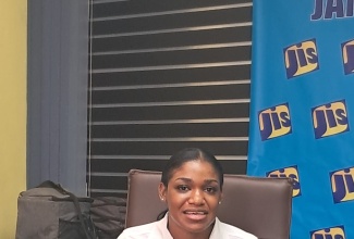 Botanist and Plant Breeder, Coconut Industry Board (CIB), Chantelle Campbell-McTaggart, speaks during a recent Jamaica Information Service (JIS) ‘Think Tank’ at the agency’s Television Department in Kingston.