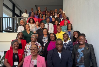 Participants in the national Health Emergency Operations Centre (HEOC) Training, which took place from July 29-31 at the Ocean Coral Spring Resort in Trelawny, with lead facilitator – PAHO Jamaica’s Health Emergencies Advisor, Dr. Marion Bullock Ducasse (left, front row) and Director, Programme Coordination, Planning and Strategic Initiatives, in the Ministry of Health and Wellness, Andre Wiltshire (second left, front row), who represented Permanent Secretary, Errol Greene.