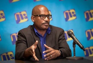 Senior Manager, Environmental Management and Conservation, National Environment and Planning Agency (NEPA), Richard Nelson, speaks during a recent Jamaica Information Service (JIS) ‘Think Tank’. 