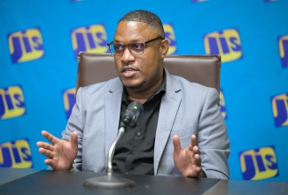 One of the Facilitators in the Safety at Sea Training Programme and Head of the Caribbean Maritime University’s Department of Professional Training and Certification in the Faculty of Marine and Nautical Studies, Kyle Shaw, speaks at a JIS Think Tank, held at the agency’s Television Department, 5-9 South Odeon Avenue, in Kingston, on September 23.