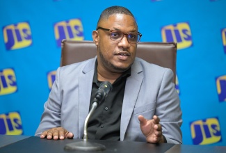  Facilitator with the Safety at Sea Training Programme and Head of the Caribbean Maritime University’s (CMU) Department of Professional Training and Certification in the Faculty of Marine and Nautical Studies,  Kyle Shaw, addresses a  JIS Think Tank, held at the agency’s Television Department, 5-9 South Odeon Avenue, in Kingston, on September 23.