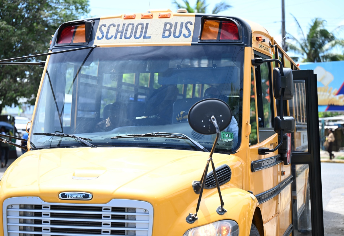 One of the buses assigned to the National Rural School Bus System makes its rounds.