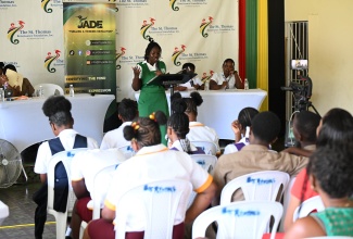 Participants in the first-round match of the 2025 ‘Paul Bogle and the Warriors’ Debate Competition, held on September 18 at the Social Development Commission (SDC) office in St. Thomas.

