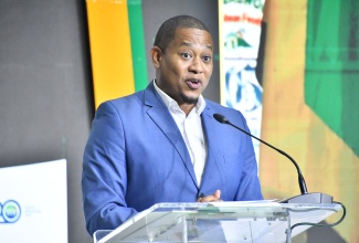 Minister of Agriculture, Fisheries and Mining, Hon. Floyd Green, addresses a session during the inaugural Jamaica Agri-Business Investment Forum (JAIF) 2025, held on Friday (September 19), at the Montego Bay Convention Centre in St. James.