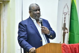 Permanent Secretary in the Ministry of Health and Wellness, Errol Greene, delivers gives the keynote address during the Lay Magistrates Association of Jamaica, St. James Chapter