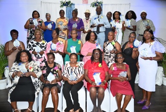 Retiring healthcare professionals under the Western Regional Health Authority (WRHA) who were honoured during a retirement ceremony at the MEET Conference Centre on Jimmy Cliff Boulevard in Montego Bay, St. James, on September 25.