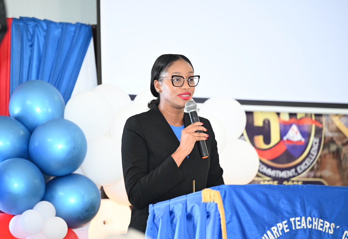 State Minister in the Ministry of Education, Skills, Youth and Information, Hon. Rhoda Crawford, addresses the Grand Gala for Sam Sharpe Teachers