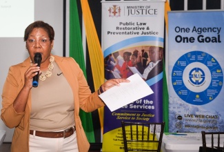 Director, Public Law, Restorative and Preventative Justice in the Ministry of Justice and Constitutional Affairs, Julia Moncrieffe Wiggan.