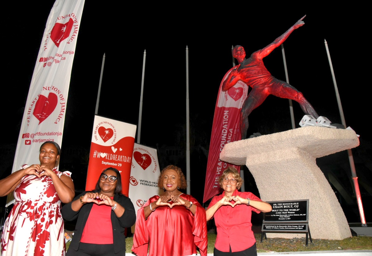 Usain Bolt Statue Illuminated To Mark Launch Of World Heart Week 2025 In Jamaica