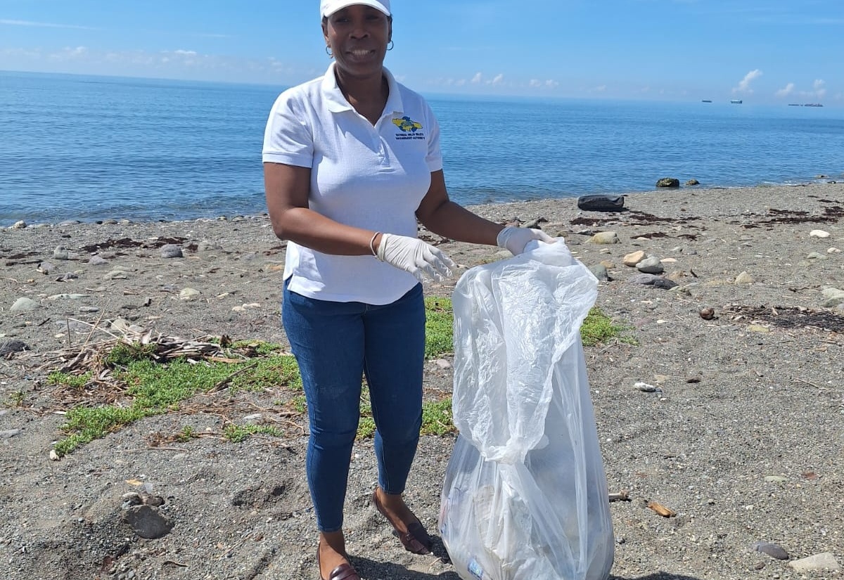 Operations Director at the National Solid Waste Management Authority (NSWMA), Aretha McFarlane, was among several volunteers who lent their support to waste removal efforts along the Palisadoes strip during International Coastal Cleanup Day activities on Saturday, September 20.