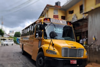 One of the buses in the rural school bus system.