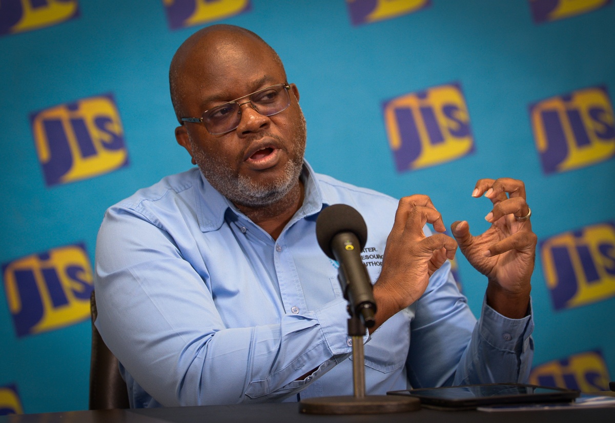 Deputy Managing Director at the Water Resources Authority (WRA), Geoffrey Marshall, addresses a recent Jamaica Information Service (JIS) Think Tank, held at the agency’s Television Department located at 5-9 South Odeon Avenue in Kingston.

