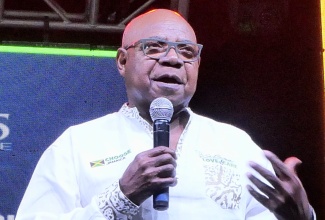 Minister of Tourism, Hon. Edmund Bartlett, addresses business interests and tourism stakeholders at the opening of Jamaica Product Exchange (JAPEX) 2025, at the Harmony Beach Park, Montego Bay, St. James, on September 21.





