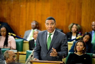 Prime Minister, Dr. the Most Hon. Andrew Holness, addresses the ceremony for the opening of the new Parliament and swearing in of members of the Senate and the House of Representatives, at Gordon House, on Thursday (September 18).