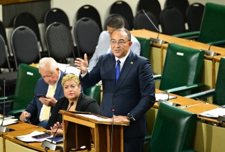 Minister of Health and Wellness, Dr. the Hon. Christopher Tufton, makes a statement in the House of Representatives on October 14, on the vector-control programme.