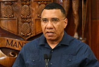 Prime Minister, Dr. the Most Hon. Andrew Holness, speaks to the media at a special briefing on then Tropical Storm Melissa, on Saturday (October 25) at Jamaica House in Kingston. Now a category four hurricane, Melissa is expected to begin impacting the island, today (Monday, October 27)  or early Tuesday morning.