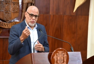 Government Senator, Keith Duncan, addresses a Special Press Briefing on Hurricane Melissa Recovery, held at Jamaica House on Friday (October 31).