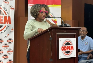 Minister of Education, Skills, Youth and Information, Senator Dr. the Hon. Dana Morris Dixon, speaking at this morning’s (October 29) press briefing held at the National Emergency Operations Centre (NEOC) at the Office of Disaster Preparedness and Emergency Management (ODPEM) in Kingston.