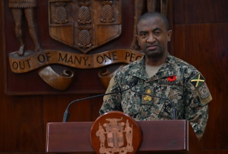 Brigadier O’Neil Bogle from the Jamaica Defence Force (JDF), gives an update on the force