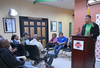 Prime Minister, Dr. the Most Hon. Andrew Holness, addressing a press briefing at the National Emergency Operations Centre (NEOC) located at the Office of Disaster Preparedness and Emergency Management (ODPEM) in Kingston on October  27.