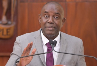 Manager of Weather Services at the Meteorological Service of Jamaica, Rohan Brown, provides an update at a special briefing on preparedness for Tropical Storm Melissa at Jamaica House on Thursday (October 23).

