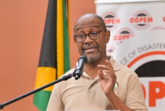 Principal Director of the Meteorological Service of Jamaica (Met Service), Evan Thompson, provides an update on Hurricane Melissa during a media briefing at the Office of Disaster Preparedness and Emergency Management (ODPEM) in Kingston on Sunday (October 26).

