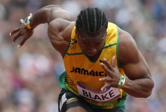 Sprinter Yohan Blake in action for Jamaica during the London 2012 Olympics.

