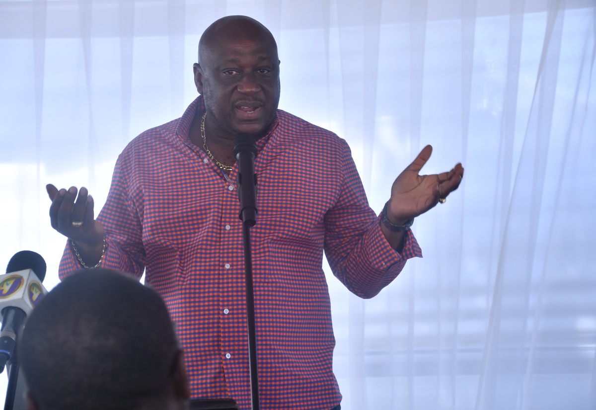 Mayor of Savanna-la-Mar and Chairman of the Westmoreland Municipal Corporation, Councillor Danree Delancy, delivers remarks during the Entertainment Venues of Negril Press Conference held recently at Wavz Beach Club.