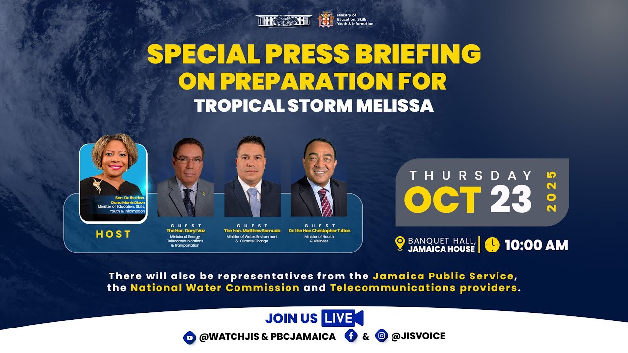 JISTV |🌪️ SPECIAL PRESS BRIEFING: Preparing for Tropical Storm Melissa