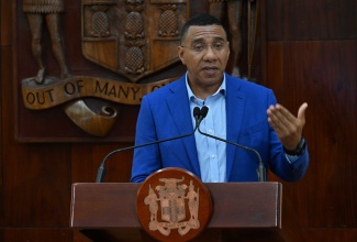Prime Minister, Dr. the Most Hon. Andrew Holness, addresses a special press briefing at the Office of the Prime Minister on Friday (October 24).